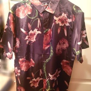 Snake & Floral Button Up